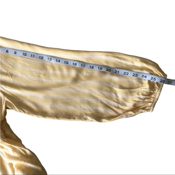 TIME AND TRUE Yellow Woven Peplum long sleeve Blouse/Top Size L (12-14) - Picture 11 of 14